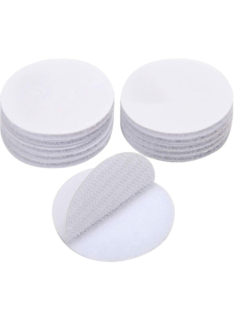 Set Of 10 Self Adhesive Hook And Loop Pads Round Fastener Dots Strong Grip Reusable Easy Install White Multipurpose Mounting Organizer Solution White Color - Image 4